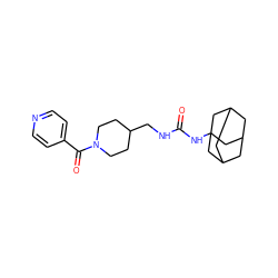 O=C(NCC1CCN(C(=O)c2ccncc2)CC1)NC12CC3CC(CC(C3)C1)C2 ZINC000036330670