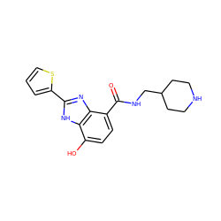 O=C(NCC1CCNCC1)c1ccc(O)c2[nH]c(-c3cccs3)nc12 ZINC000118655101