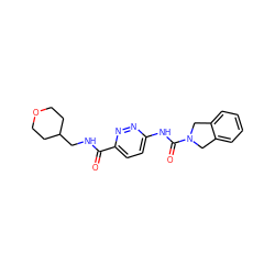 O=C(NCC1CCOCC1)c1ccc(NC(=O)N2Cc3ccccc3C2)nn1 ZINC000166775612