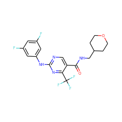 O=C(NCC1CCOCC1)c1cnc(Nc2cc(F)cc(F)c2)nc1C(F)(F)F ZINC000028645383