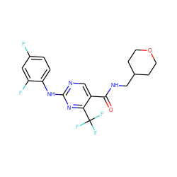 O=C(NCC1CCOCC1)c1cnc(Nc2ccc(F)cc2F)nc1C(F)(F)F ZINC000028645386