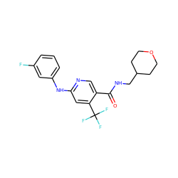 O=C(NCC1CCOCC1)c1cnc(Nc2cccc(F)c2)cc1C(F)(F)F ZINC000040877948