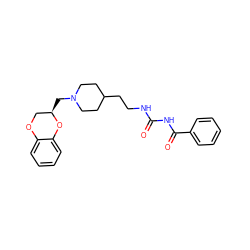 O=C(NCCC1CCN(C[C@@H]2COc3ccccc3O2)CC1)NC(=O)c1ccccc1 ZINC000003979316