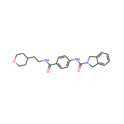 O=C(NCCC1CCOCC1)c1ccc(NC(=O)N2Cc3ccccc3C2)cc1 ZINC000166126228