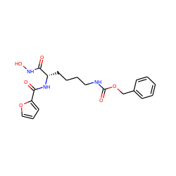 O=C(NCCCC[C@H](NC(=O)c1ccco1)C(=O)NO)OCc1ccccc1 ZINC000040979281