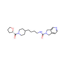 O=C(NCCCCC1CCN(C(=O)[C@@H]2CCCO2)CC1)N1Cc2ccncc2C1 ZINC000166608854