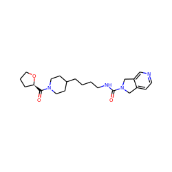 O=C(NCCCCC1CCN(C(=O)[C@H]2CCCO2)CC1)N1Cc2ccncc2C1 ZINC000166071279