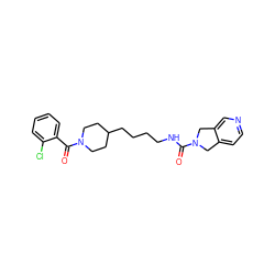 O=C(NCCCCC1CCN(C(=O)c2ccccc2Cl)CC1)N1Cc2ccncc2C1 ZINC000165713566