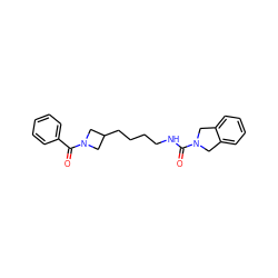 O=C(NCCCCC1CN(C(=O)c2ccccc2)C1)N1Cc2ccccc2C1 ZINC000166891257