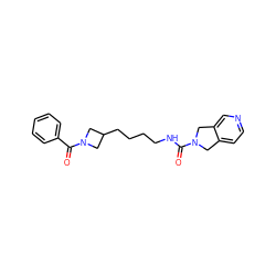 O=C(NCCCCC1CN(C(=O)c2ccccc2)C1)N1Cc2ccncc2C1 ZINC000166972218