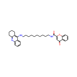 O=C(NCCCCCCCCCCNc1c2c(nc3ccccc13)CCCC2)c1cc(=O)c2ccccc2o1 ZINC000084632874