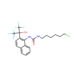 O=C(NCCCCCCCl)Nc1c(C(O)(C(F)(F)F)C(F)(F)F)ccc2ccccc12 ZINC000013489801