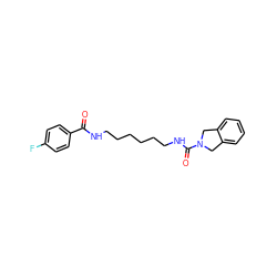 O=C(NCCCCCCNC(=O)N1Cc2ccccc2C1)c1ccc(F)cc1 ZINC000167009950