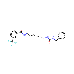 O=C(NCCCCCCNC(=O)N1Cc2ccccc2C1)c1cccc(C(F)(F)F)c1 ZINC000166764751