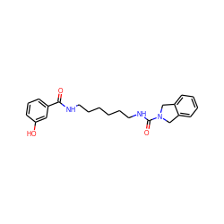 O=C(NCCCCCCNC(=O)N1Cc2ccccc2C1)c1cccc(O)c1 ZINC000167296388