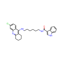 O=C(NCCCCCCNc1c2c(nc3cc(Cl)ccc13)CCCC2)c1c[nH]c2ccccc12 ZINC000013675663