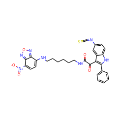 O=C(NCCCCCCNc1ccc([N+](=O)[O-])c2nonc12)C(=O)c1c(-c2ccccc2)[nH]c2ccc(N=C=S)cc12 ZINC000049785126