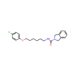 O=C(NCCCCCCOc1ccc(Cl)cc1)N1Cc2ccccc2C1 ZINC000166145244