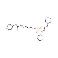 O=C(NCCCCCCS(=O)(=O)N(OCCN1CCOCC1)C1CCCCC1)Nc1ccncc1 ZINC000068201817