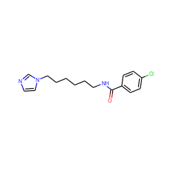 O=C(NCCCCCCn1ccnc1)c1ccc(Cl)cc1 ZINC000027562496