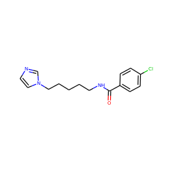 O=C(NCCCCCn1ccnc1)c1ccc(Cl)cc1 ZINC000027562505