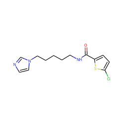 O=C(NCCCCCn1ccnc1)c1ccc(Cl)s1 ZINC000025989759