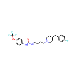 O=C(NCCCCN1CCC(Cc2ccc(F)cc2)CC1)Nc1ccc(OC(F)(F)F)cc1 ZINC000073157894