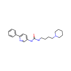 O=C(NCCCCN1CCCCC1)Nc1ccc(-c2ccccc2)nc1 ZINC000049035016