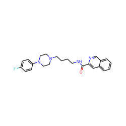 O=C(NCCCCN1CCN(c2ccc(F)cc2)CC1)c1cc2ccccc2cn1 ZINC000299838899