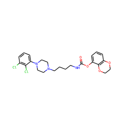 O=C(NCCCCN1CCN(c2cccc(Cl)c2Cl)CC1)Oc1cccc2c1OCCO2 ZINC000653842792