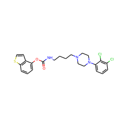 O=C(NCCCCN1CCN(c2cccc(Cl)c2Cl)CC1)Oc1cccc2sccc12 ZINC000653843967