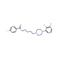 O=C(NCCCCN1CCN(c2cccc(Cl)c2Cl)CC1)c1ccc(F)cc1 ZINC000028527093