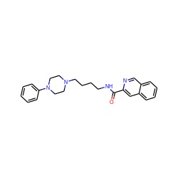 O=C(NCCCCN1CCN(c2ccccc2)CC1)c1cc2ccccc2cn1 ZINC000165707991