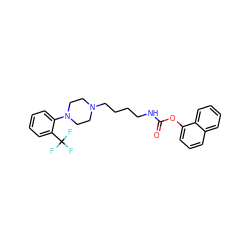 O=C(NCCCCN1CCN(c2ccccc2C(F)(F)F)CC1)Oc1cccc2ccccc12 ZINC000653848275