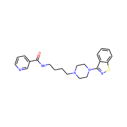 O=C(NCCCCN1CCN(c2nsc3ccccc23)CC1)c1cccnc1 ZINC000001539373