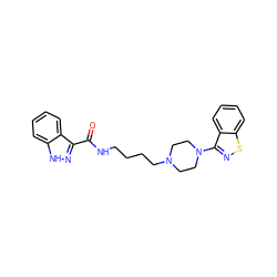 O=C(NCCCCN1CCN(c2nsc3ccccc23)CC1)c1n[nH]c2ccccc12 ZINC000013760432