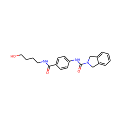 O=C(NCCCCO)c1ccc(NC(=O)N2Cc3ccccc3C2)cc1 ZINC000167196759