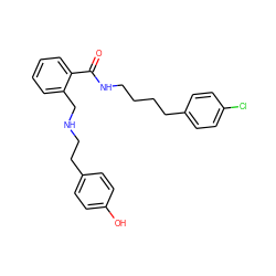 O=C(NCCCCc1ccc(Cl)cc1)c1ccccc1CNCCc1ccc(O)cc1 ZINC000013589115