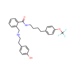 O=C(NCCCCc1ccc(OC(F)(F)F)cc1)c1ccccc1CNCCc1ccc(O)cc1 ZINC000013589119