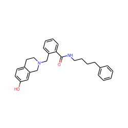 O=C(NCCCCc1ccccc1)c1ccccc1CN1CCc2ccc(O)cc2C1 ZINC000013589141