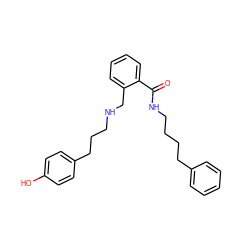 O=C(NCCCCc1ccccc1)c1ccccc1CNCCCc1ccc(O)cc1 ZINC000013589108