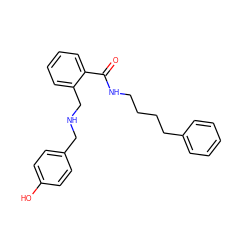 O=C(NCCCCc1ccccc1)c1ccccc1CNCc1ccc(O)cc1 ZINC000013589107