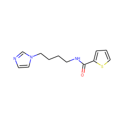 O=C(NCCCCn1ccnc1)c1cccs1 ZINC000025990984