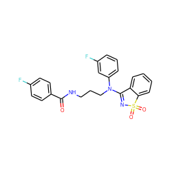 O=C(NCCCN(C1=NS(=O)(=O)c2ccccc21)c1cccc(F)c1)c1ccc(F)cc1 ZINC000064549561