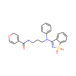 O=C(NCCCN(C1=NS(=O)(=O)c2ccccc21)c1ccccc1)C1=CCOC=C1 ZINC000064559591