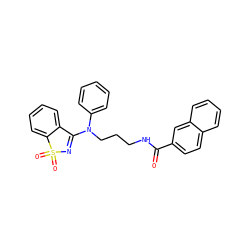 O=C(NCCCN(C1=NS(=O)(=O)c2ccccc21)c1ccccc1)c1ccc2ccccc2c1 ZINC000064548723