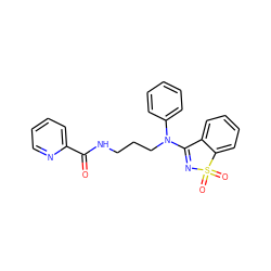 O=C(NCCCN(C1=NS(=O)(=O)c2ccccc21)c1ccccc1)c1ccccn1 ZINC000064549670