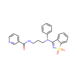 O=C(NCCCN(C1=NS(=O)(=O)c2ccccc21)c1ccccc1)c1cccnc1 ZINC000064549671