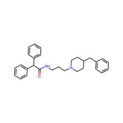 O=C(NCCCN1CCC(Cc2ccccc2)CC1)C(c1ccccc1)c1ccccc1 ZINC000013755527