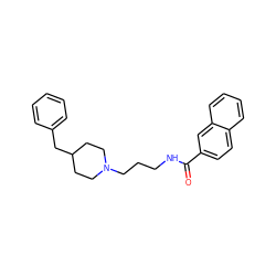 O=C(NCCCN1CCC(Cc2ccccc2)CC1)c1ccc2ccccc2c1 ZINC000473124823